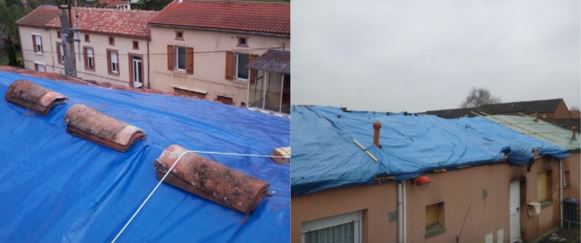 Bâchage urgence protection chantier toiture Ariège — Rozel Couverture